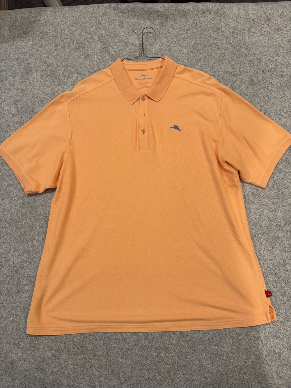 Tommy Bahama Orange Short Sleeve Polo with Blue Logo